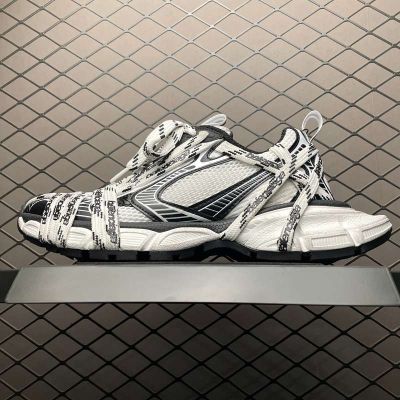 Balenciaga 3XL Extreme White Black Laces Lace-up Retro Dad Shoes Sports Mesh Upper Shoes